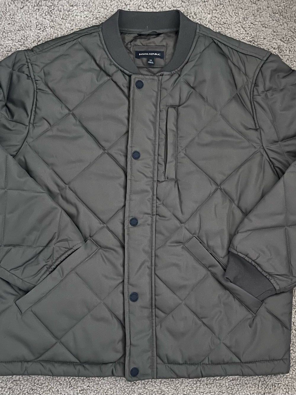 Banana Republic Quilted Bomber Jacket - Olive